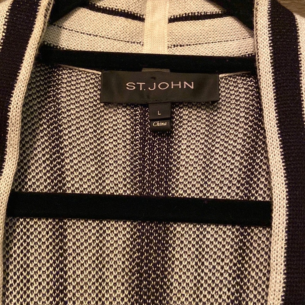 St. John Cashmere Blend Belted Cardigan - Picture 3 of 5
